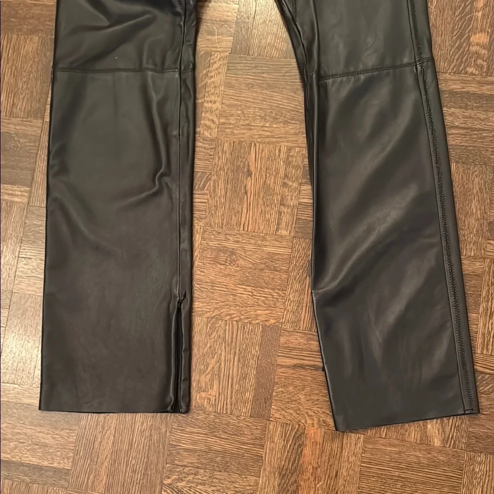 Zara 100% genuine black leather Jogger pant size XS - Picture 4 of 10